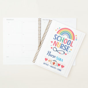 Personalized Rainbow School Nurse Office Door Sign Planner