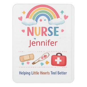 Personalized Rainbow School Nurse Office Sign, Cut Door Sign