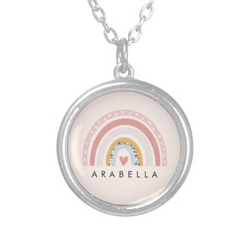 Personalized Rainbow  Silver Plated Necklace