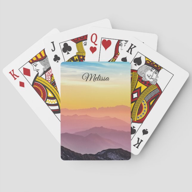 Personalized Rainbow Sky Playing Cards | EDITABLE (Back)