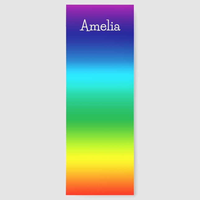 Personalized Rainbow Spectrum Colors Bookmarks (Front)