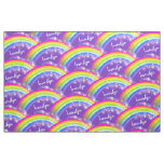 Personalized rainbow stars purple repeat pattern fabric