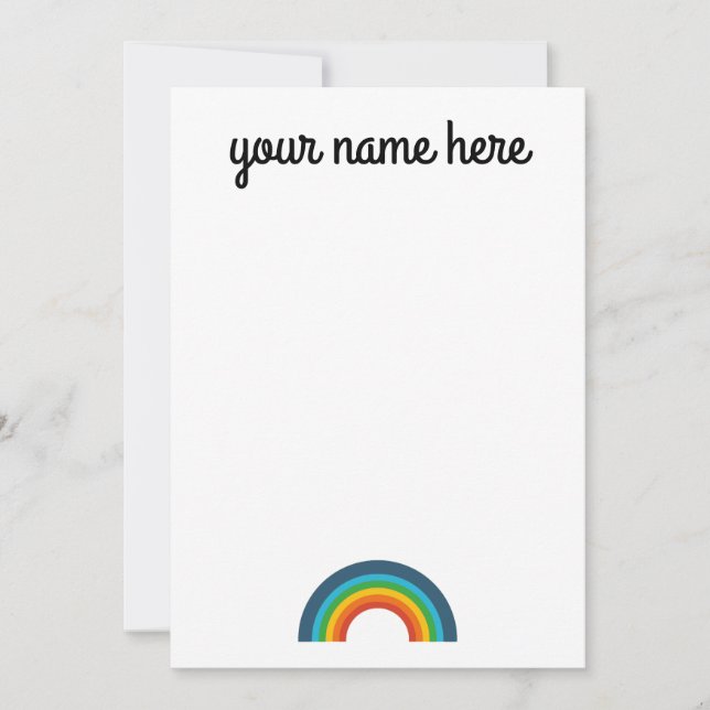 Personalized Rainbow Stationery Notecards (Front)