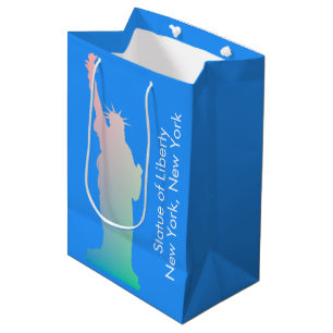 Personalized Rainbow Statue of Liberty New York Medium Gift Bag