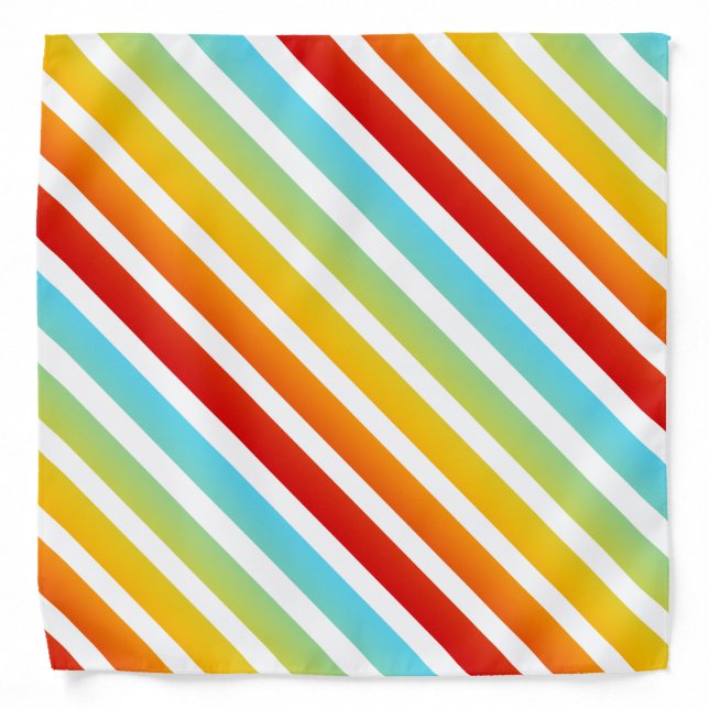 Personalized Rainbow Striped Pattern Bandana (Front)