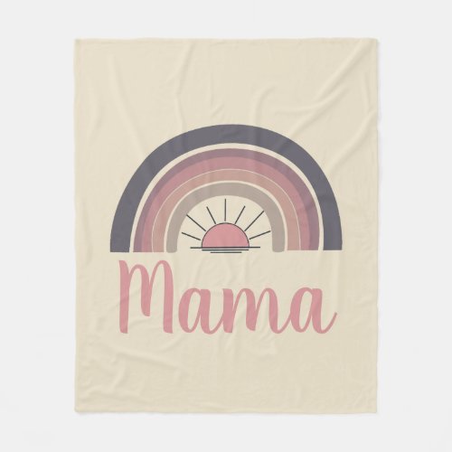 Personalized rainbow sun Mama Fleece Blanket