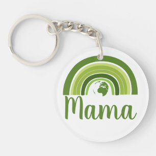Personalized rainbow sun Mama Keychain