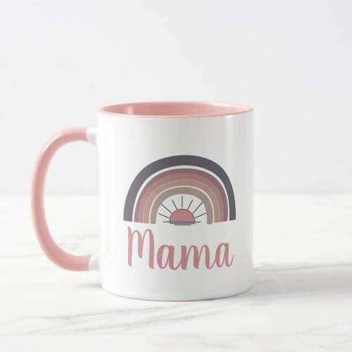 Personalized rainbow sun Mama Mug