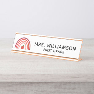 Personalized Rainbow Teacher Name Desk Name Plate