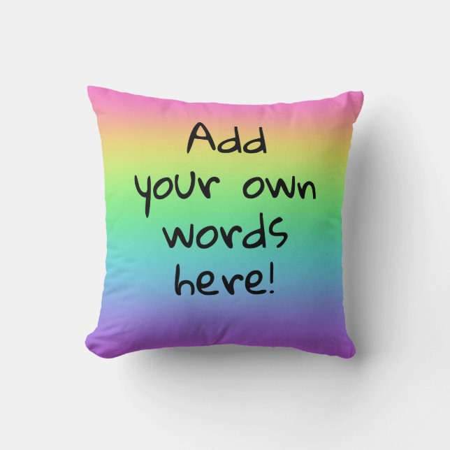 Personalized Rainbow Throw Pillow (Front)