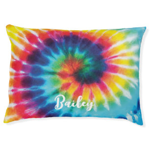 Personalized Rainbow Tie Dye Pet Bed