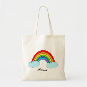 Personalized Rainbow Tote Bag with Custom Name