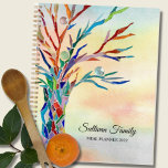 Personalized Rainbow Tree 2022 Family Meal  Planner<br><div class="desc">This unique Meal Planner features a mosaic tree in the colors of the rainbow on a watercolor background.
Easily customizable with your name and year.
Because we create our own artwork you won't find this exact image from other designers.
Original Mosaic © Michele Davies.</div>