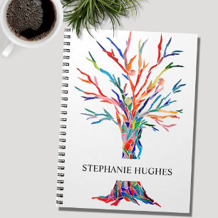 Personalized Rainbow Tree Notebook