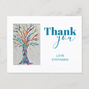 Personalized Rainbow Tree Thank You Postcard