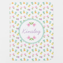 Personalized Rainbow Tulip Blanket