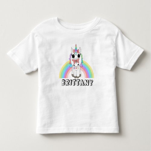 Personalized Rainbow Unicorn and Butterfly  Toddler T_shirt