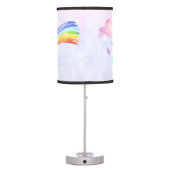 Personalized Rainbow Unicorn Baby Girl Nursery Table Lamp (Back)