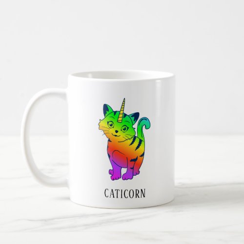Personalized Rainbow Unicorn Cat Lover Birthday Coffee Mug