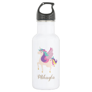 Personalized Rainbow Unicorn Cute Stainless Steel Water Bottle
