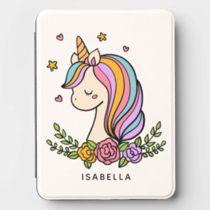 Personalized Rainbow Unicorn Floral Name Kindle Cover