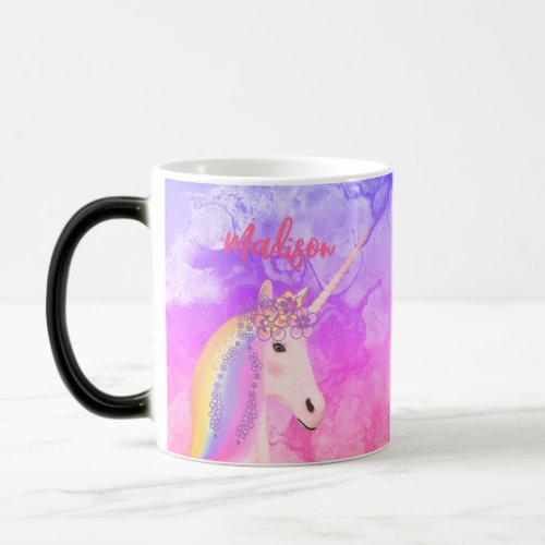 Personalized Rainbow Unicorn Hot Chocolate Kids Magic Mug