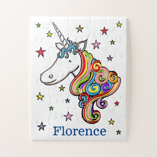 personalized rainbow unicorn large piece puzzle zazzlecom