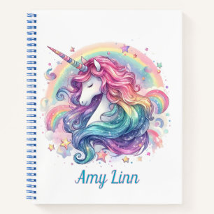 Personalized Rainbow Unicorn Sketch Notebook