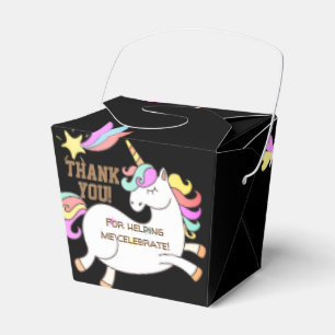 Personalized Rainbow Unicorn Thank You Party Favor Boxes