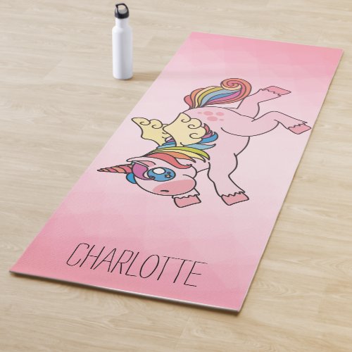 Personalized Rainbow Unicorn Yoga Mat