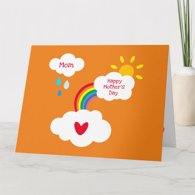 Personalized Rainbow Weather Mother's Day Card (Front)