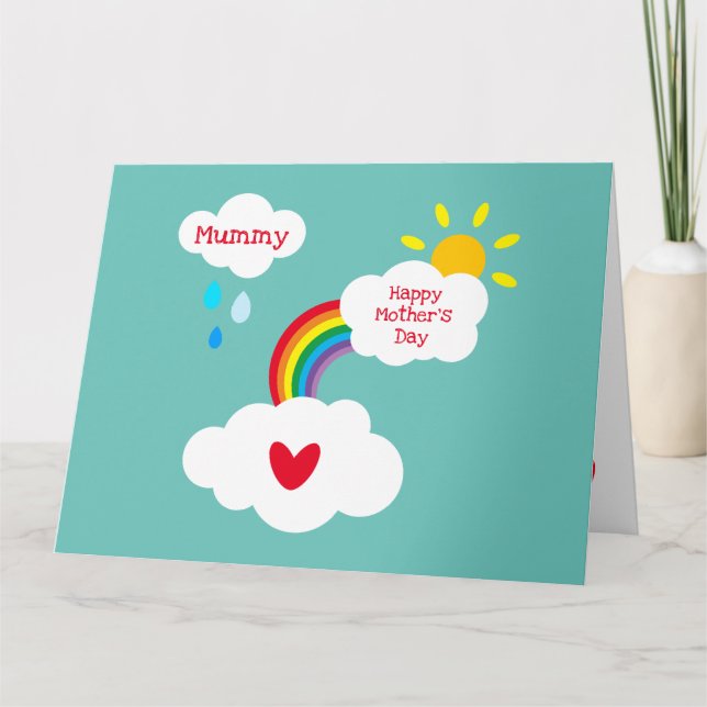 Personalized Rainbow Weather Mother's Day Card (Front)