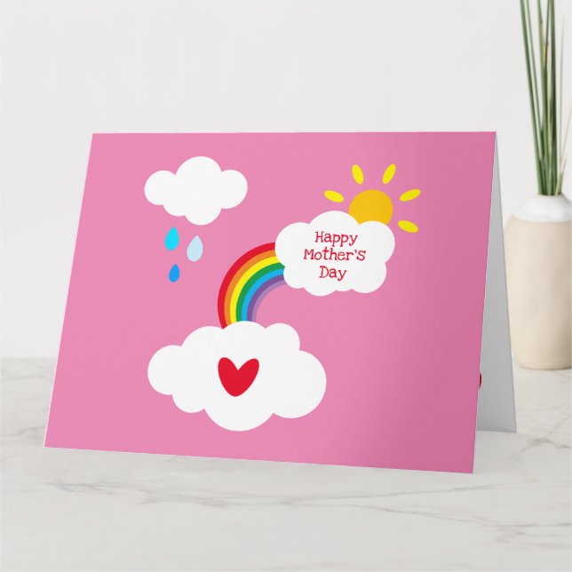 Personalized Rainbow Weather Mother's Day Card (Front)