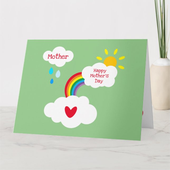 Personalized Rainbow Weather Mother's Day Card (Front)