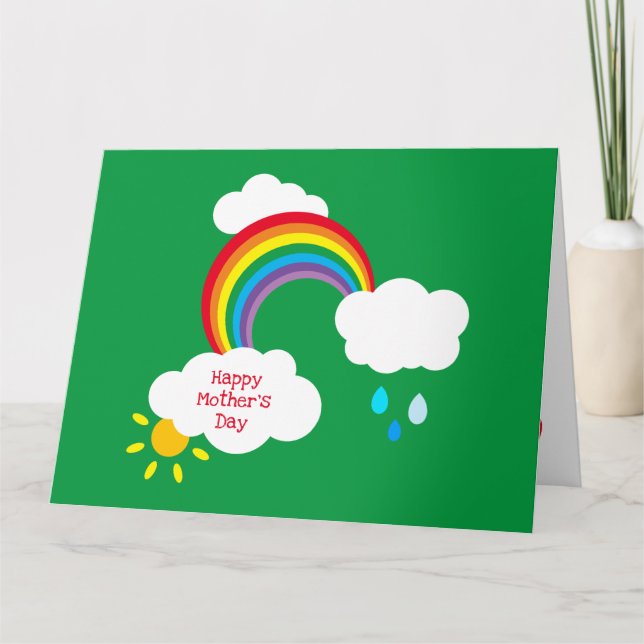 Personalized Rainbow Weather Mother's Day Card (Front)