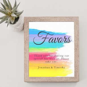 Personalized Rainbow Wedding Favors Table Poster