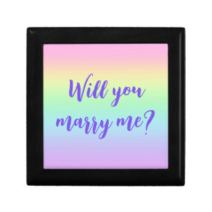 Personalized Rainbow Will You Marry Me Gift Box