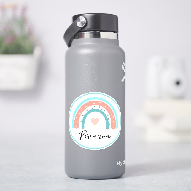 Personalized Rainbows, Butterflies and Hearts Sticker (HydroFlask)