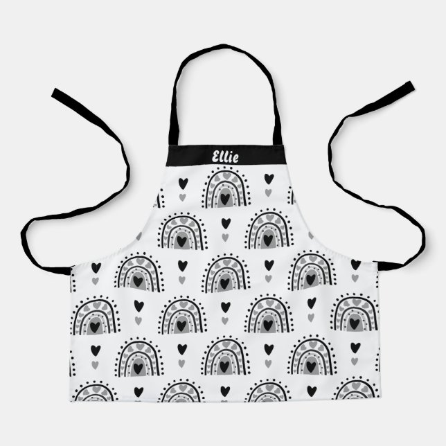 Personalized Rainbows Hearts For Girls Apron (Front)