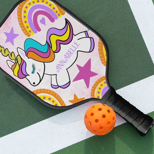 Personalized Rainbows Unicorn Pickleball Paddle