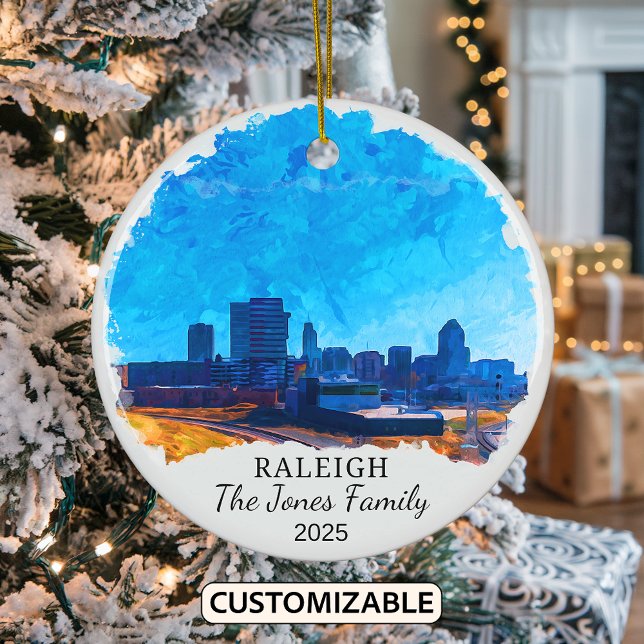 Personalized Raleigh Ornament, North Carolina Ceramic Ornament (Creator Uploaded)