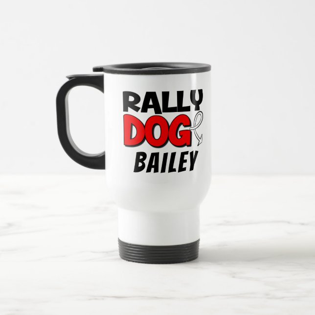 Personalized Rally Dog Obedience Sport Travel Mug (Left)