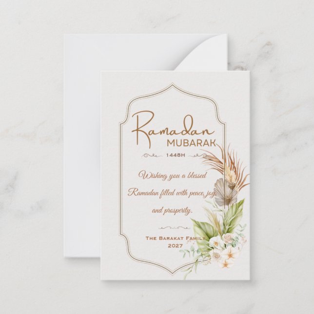Personalized Ramadan Mubarak Greeting Card (Front)
