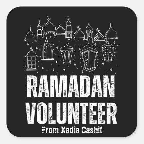 Personalized Ramadan Volunteer Square Sticker