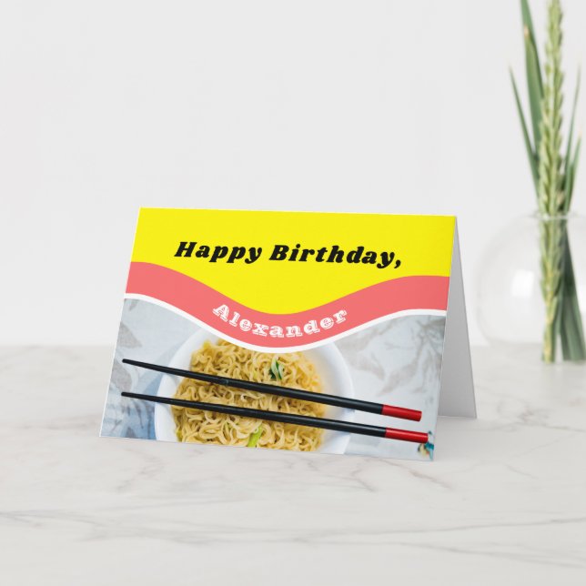Personalized Ramen Noodles Packet Funny Birthday Card (Front)