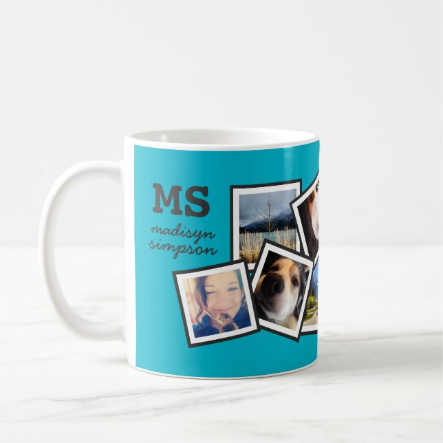 Personalized Random 10 Instagram Photo Collage Coffee Mug (Left)