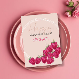 Personalized Raspberries Watercolor Illustration Card