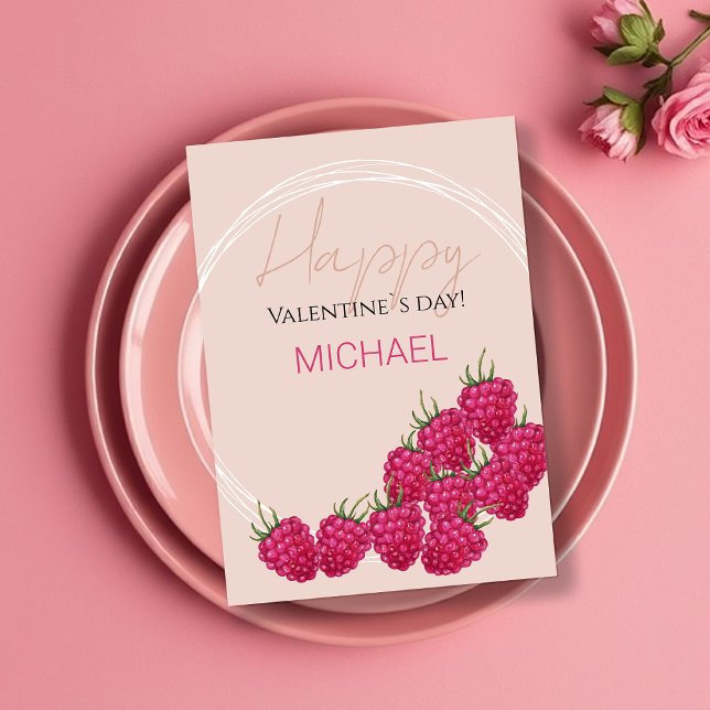 Personalized Raspberries Watercolor Illustration Card (Creator Uploaded)