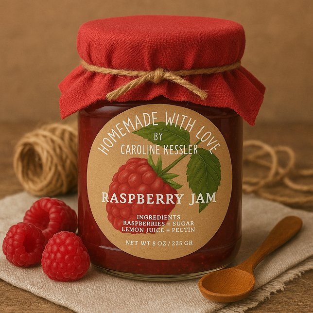 Personalized Raspberry Jam Canning Label Roll (Creator Uploaded)