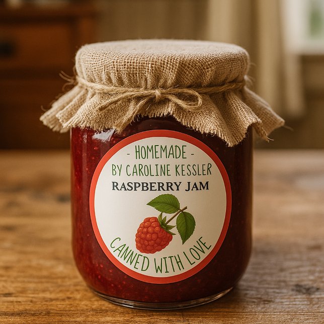 Personalized Raspberry Jam Canning Label Roll (Creator Uploaded)